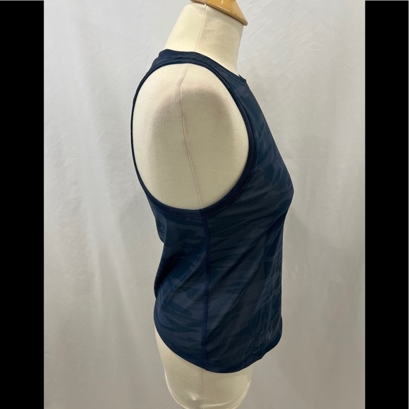 DYI Define Your Inspiration Tap Back Tank Top in Chambray Camo (Semi Sheer Mesh) - Picture 5 of 7